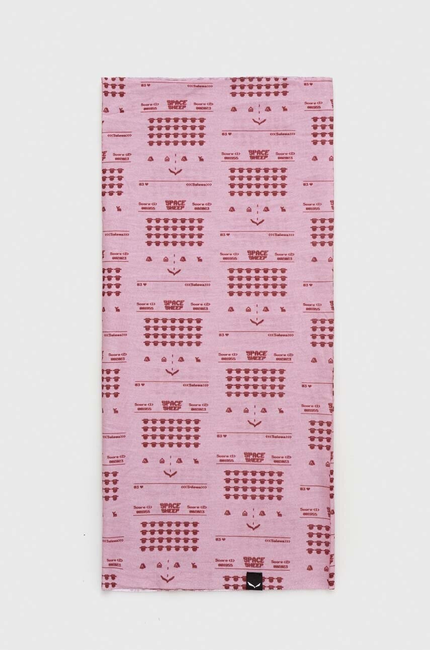 Šál komín Salewa Icono ružová farba, vzorovaný, 00-0000024885