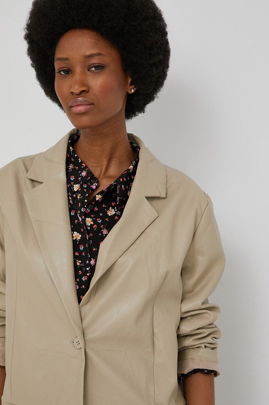 Sako Answear.LAB béžová farba, jednoradové, jednofarebné