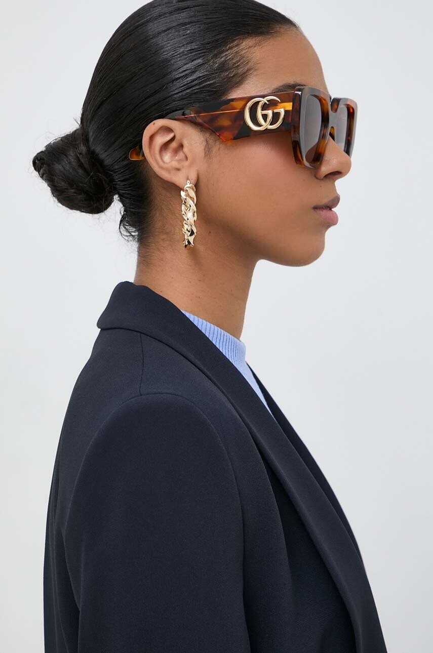 Slnečné okuliare Gucci dámske, zelená farba, GG0956S,