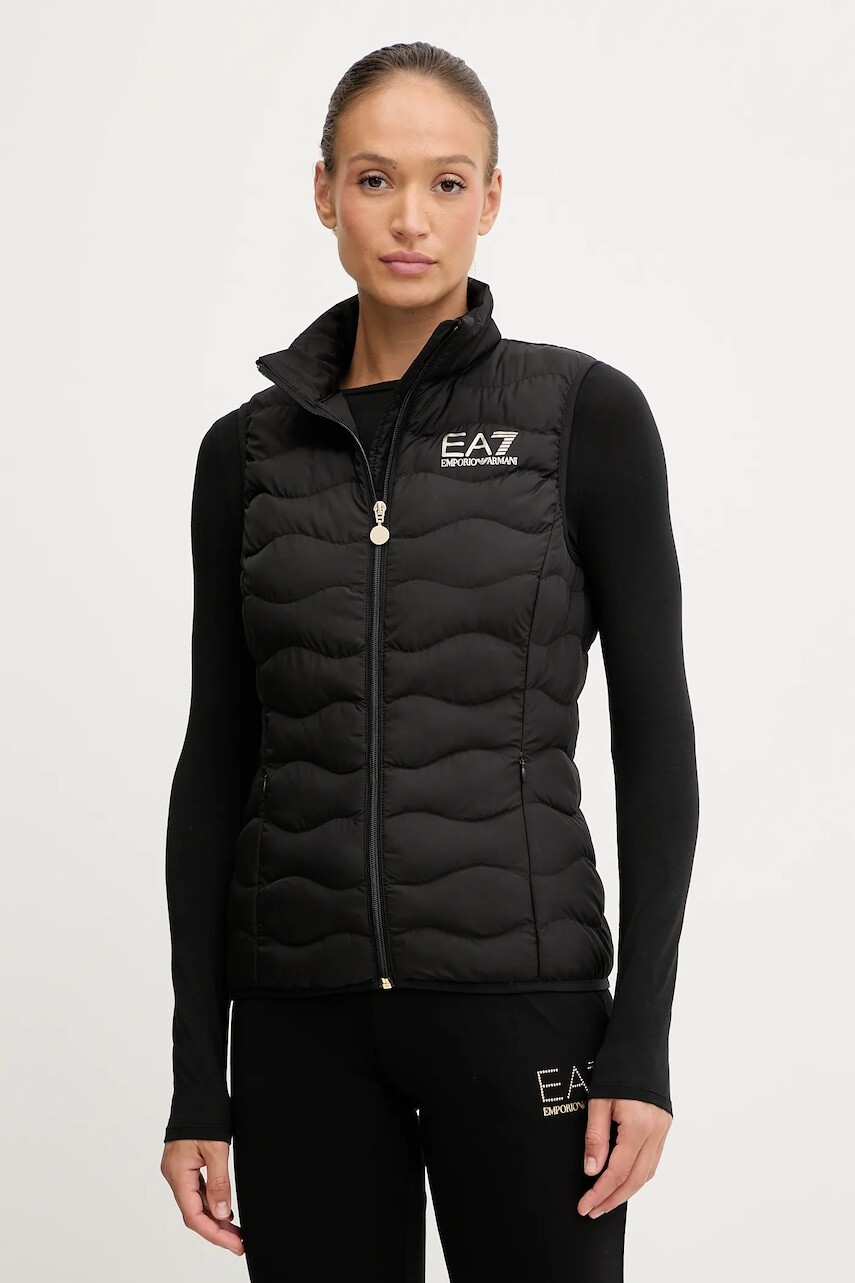 Vesta EA7 Emporio Armani dámska, čierna farba, prechodná