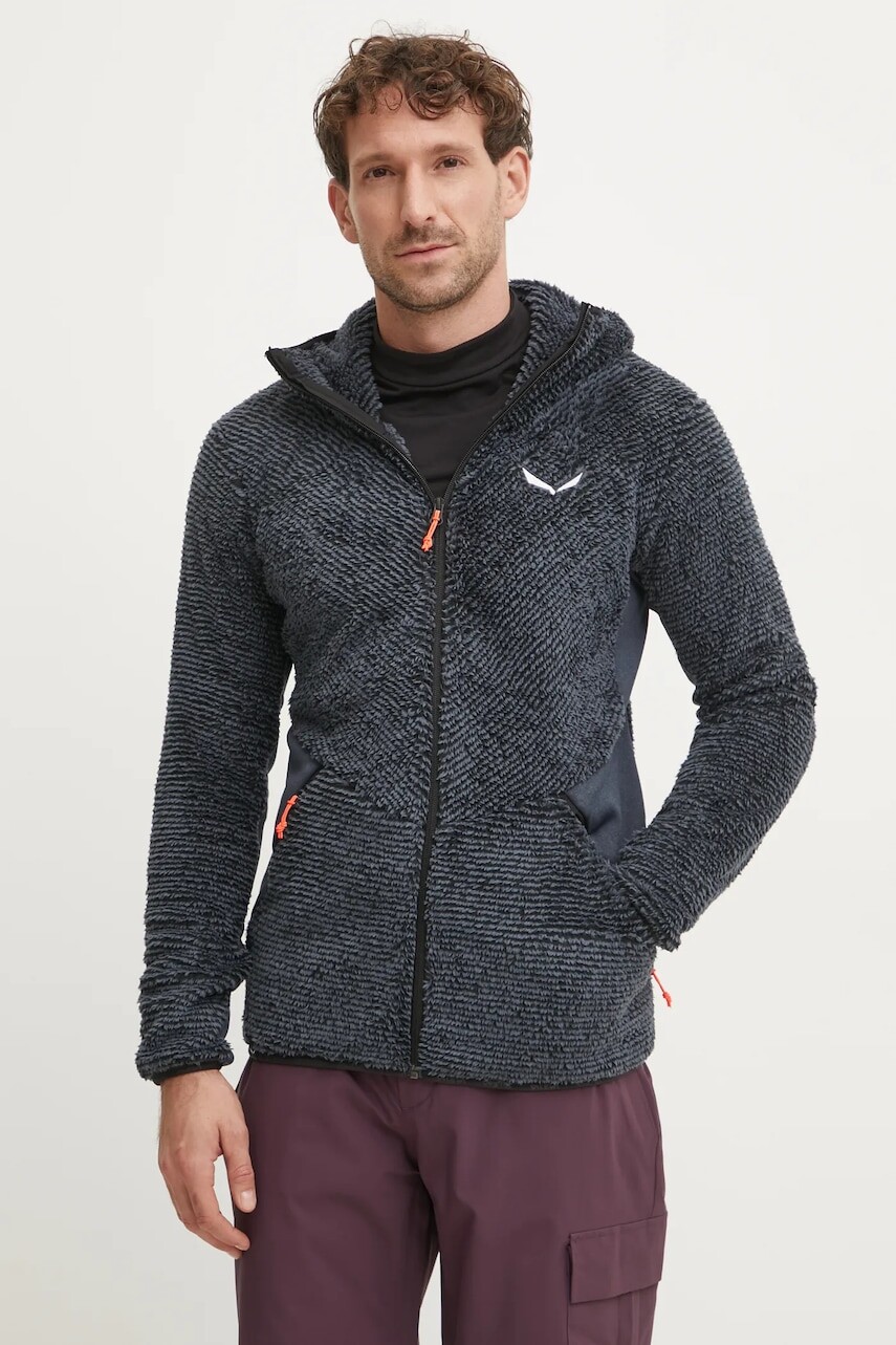 Športová mikina Salewa Tognazza tmavomodrá farba, s kapucňou, vzorovaná, 00.0000027918