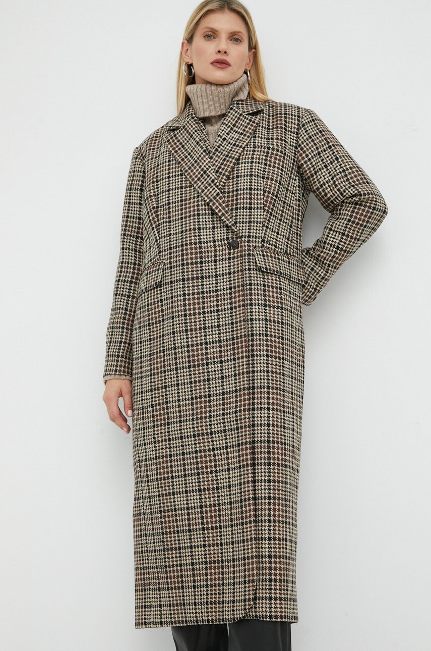 Vlnený kabát Herskind Wanda prechodný, oversize