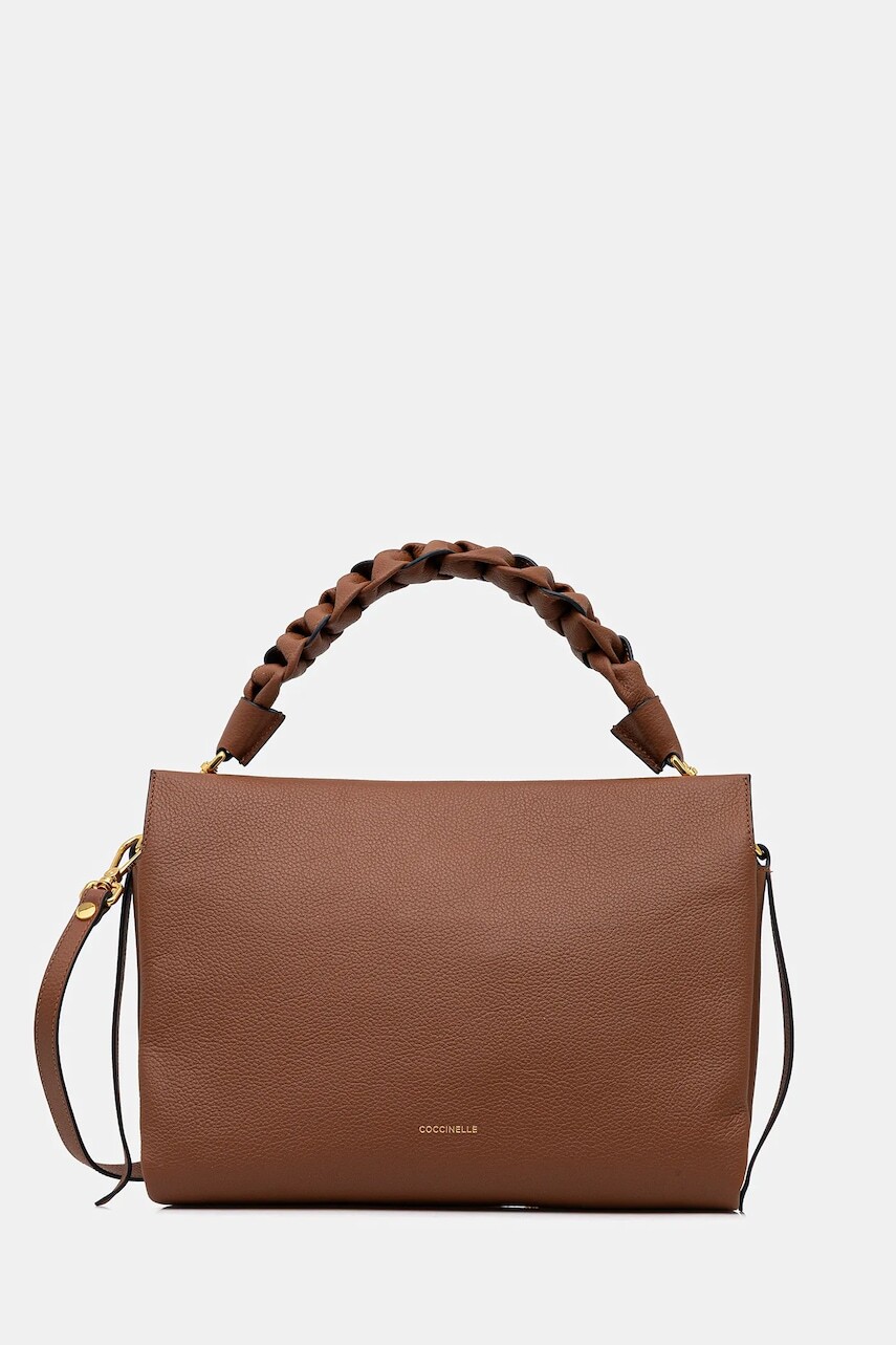 Kožená kabelka Coccinelle fialová farba, E1 M50 19 02 01