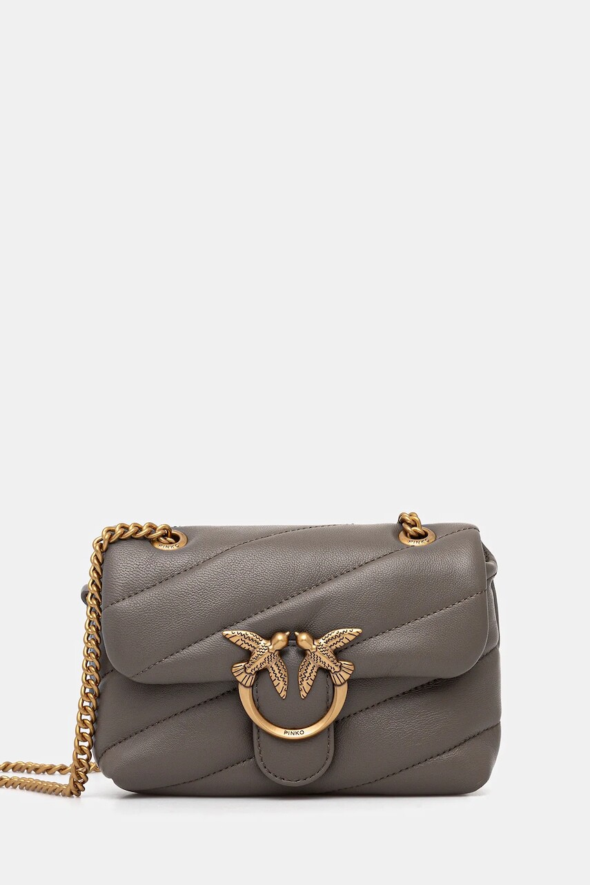 Kožená kabelka Pinko béžová farba, 100040 A0F2