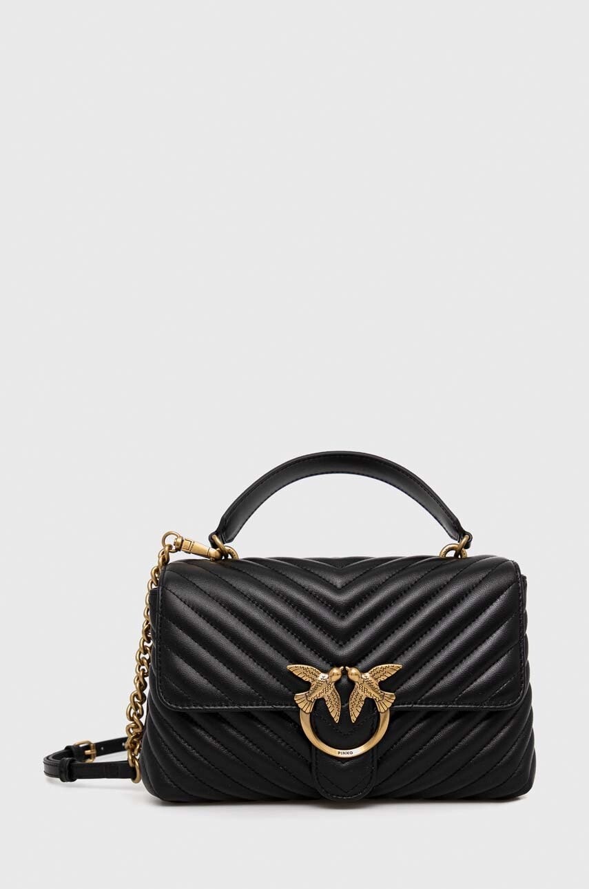 Kožená kabelka Pinko čierna farba, 100043 A0GK