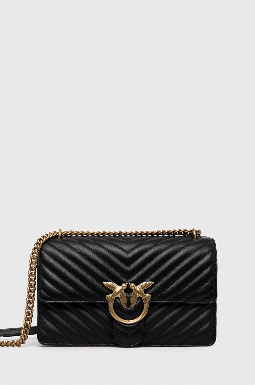 Kožená kabelka Pinko čierna farba, 100941 A0GK