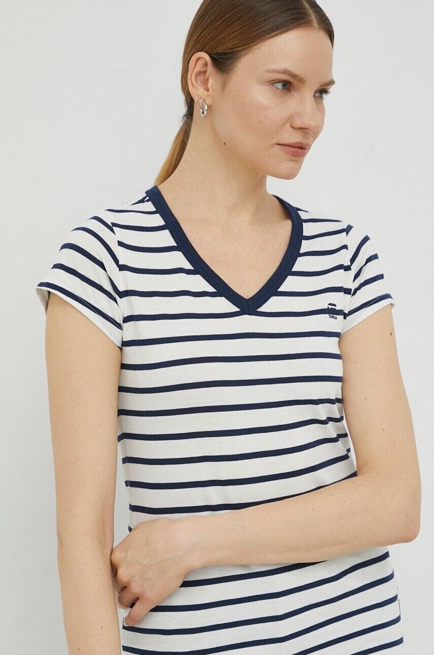 Bavlnené tričko G-Star tmavomodrá farba