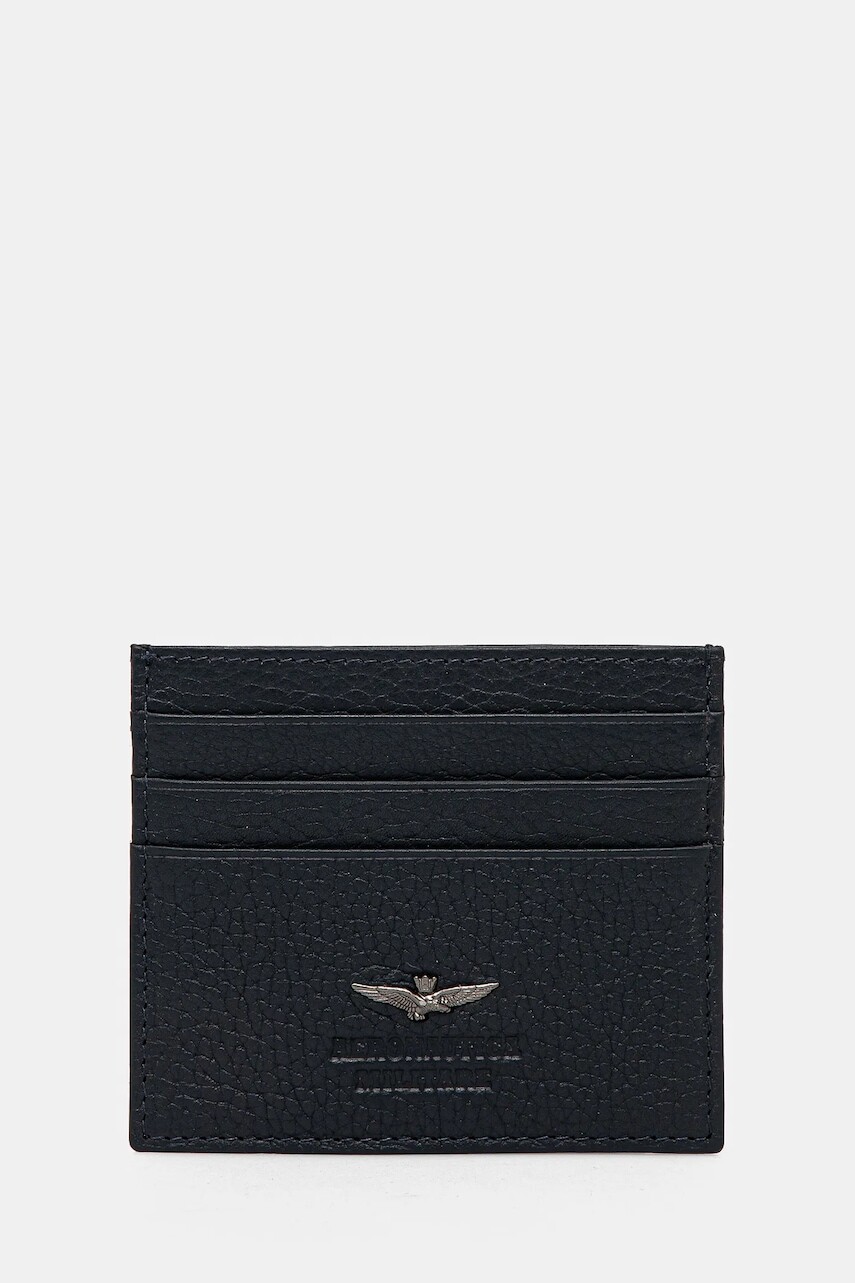 Kožené puzdro na karty Aeronautica Militare tmavomodrá farba, AM188