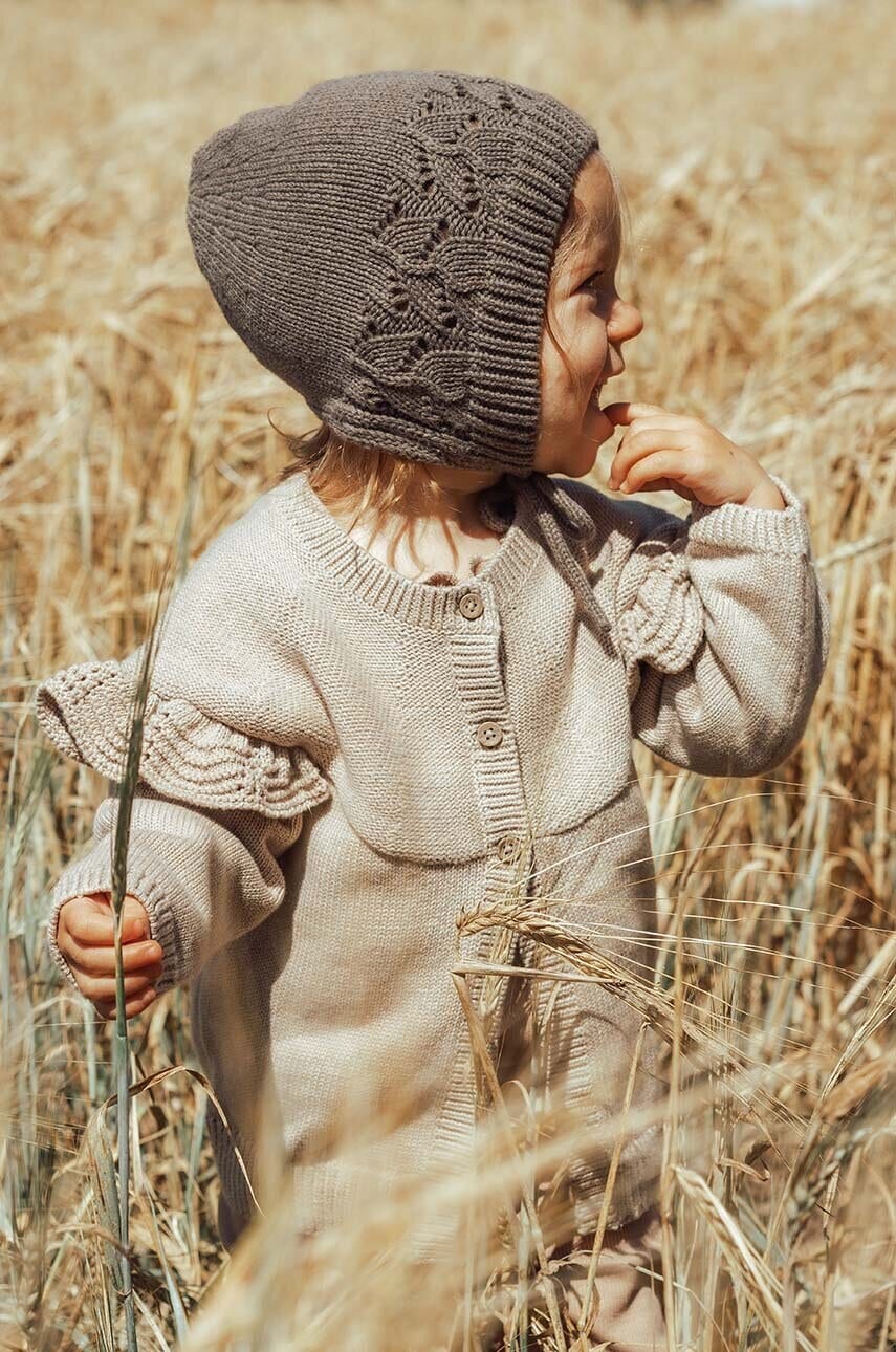 Detský bavlnený kardigan That's mine FIC50 béžová farba, tenký, FINULA