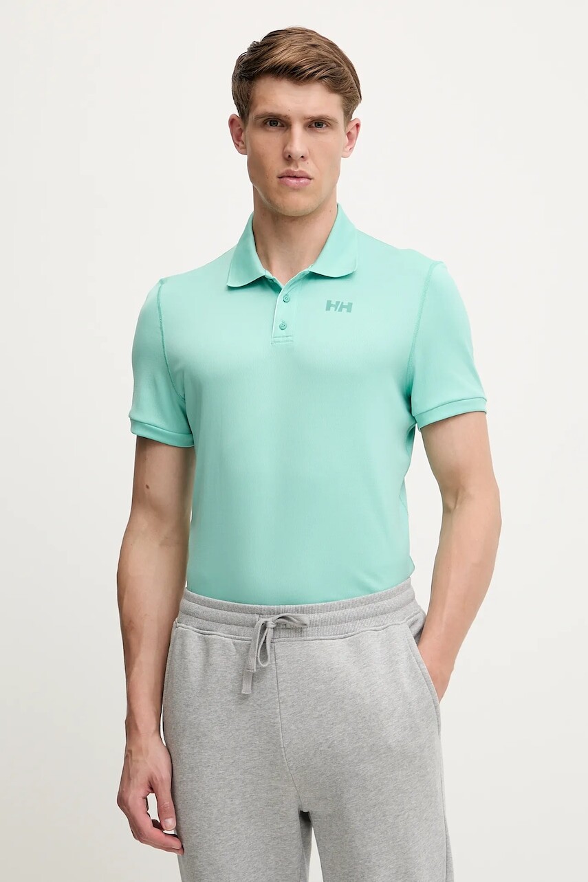 Polo tričko Helly Hansen pánske, biela farba, s potlačou