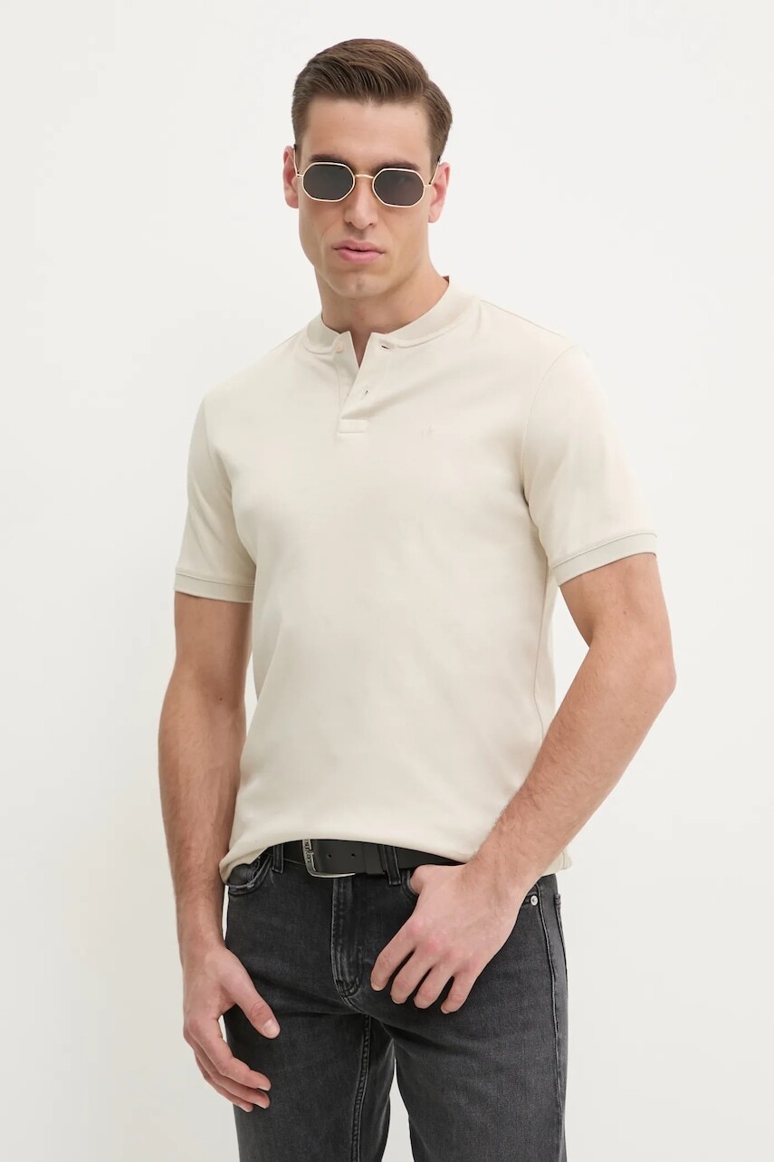 Bavlnené polo tričko Calvin Klein biela farba, jednofarebné, K10K111201