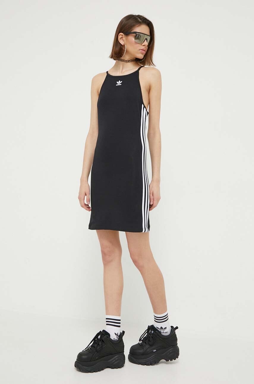 Šaty adidas Originals IB7401-black, čierna farba, mini, priliehavé