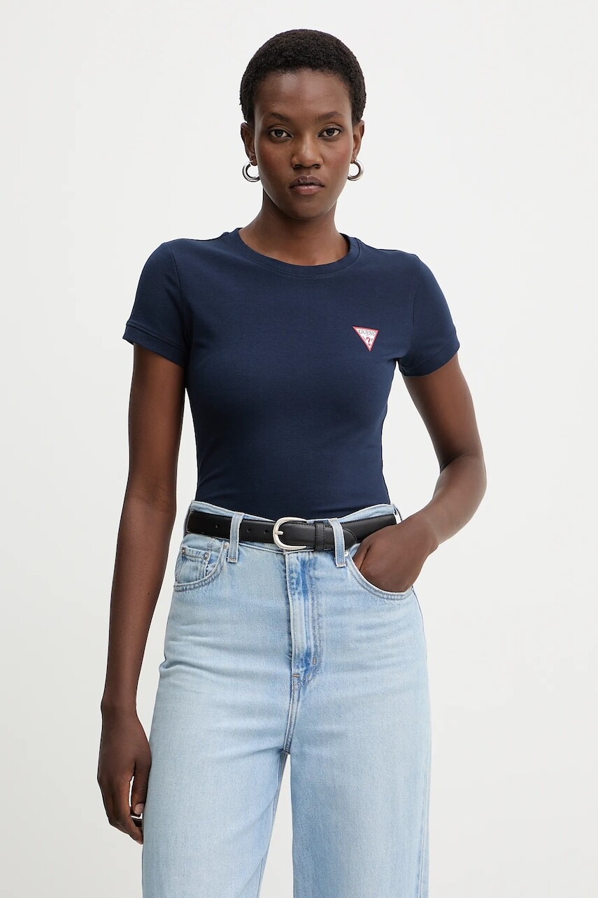 Tričko Guess dámske, tmavomodrá farba, W2YI44 J1314