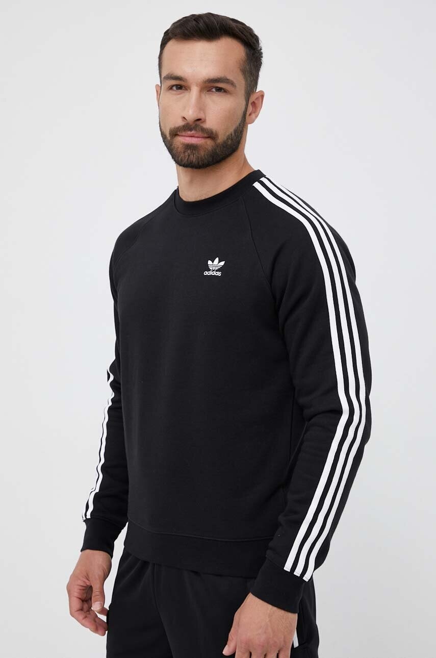 Mikina adidas Originals 3-Stripes pánska, čierna farba, s nášivkou, IM2087
