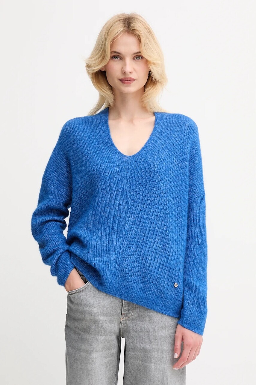 Vlnený sveter Mos Mosh zelená farba