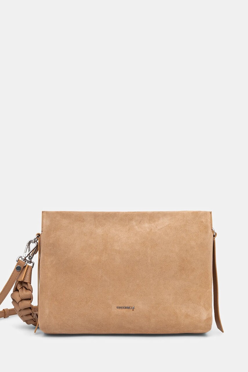 Semišová kabelka Coccinelle hnedá farba, E1 P6P 19 02 01