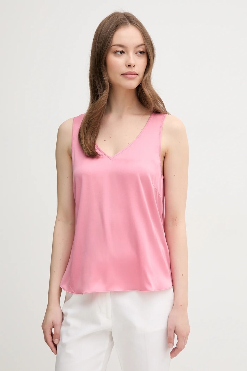 Hodvábny top Mos Mosh čierna farba