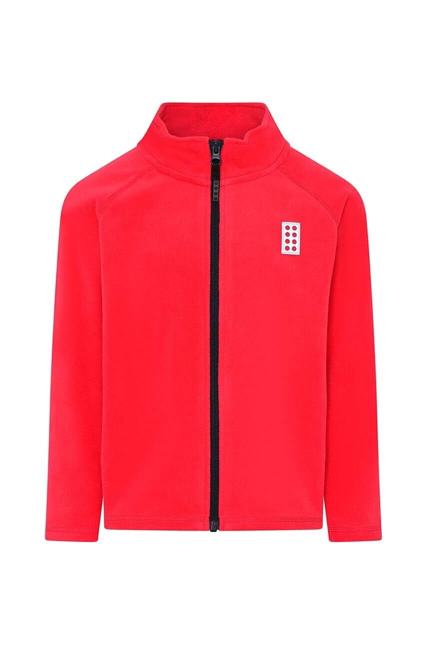 Detská mikina Lego červená farba, jednofarebná