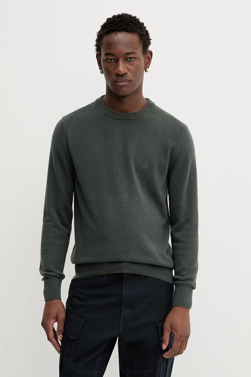 Sveter s prímesou vlny Marc O'Polo tmavomodrá farba, ľahký, M29514460504