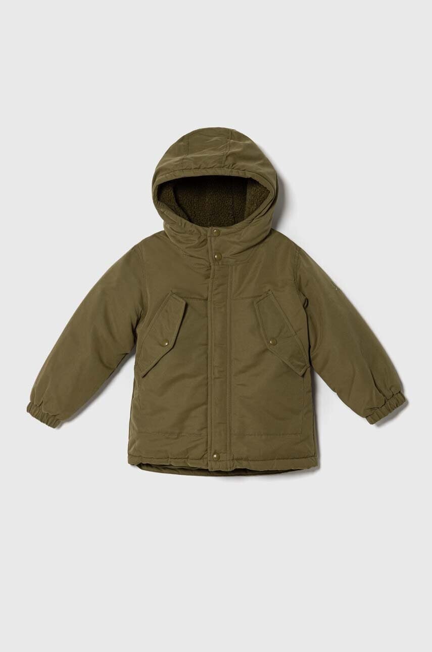 Detská bunda United Colors of Benetton zelená farba