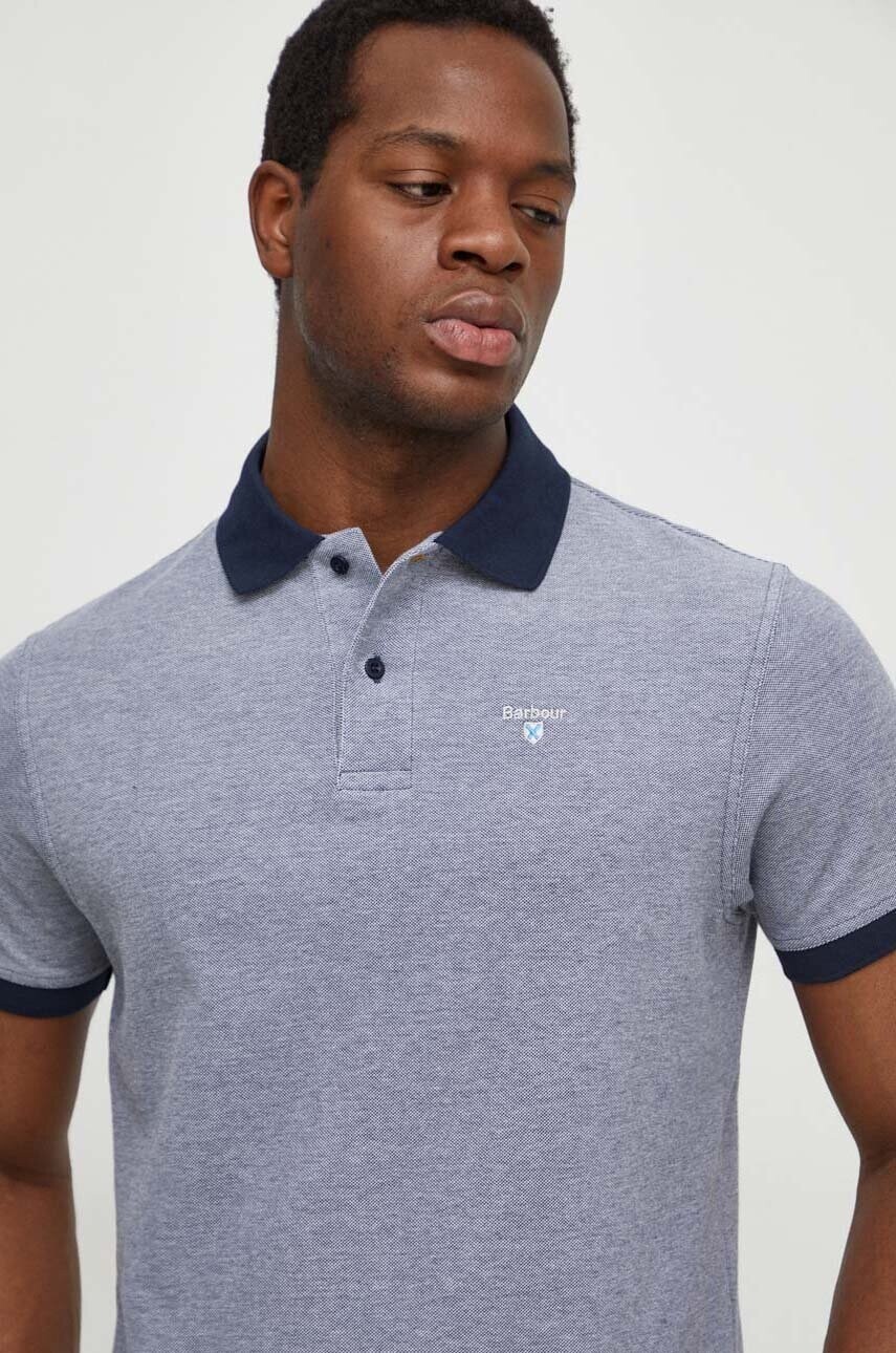 Bavlnené polo tričko Barbour tmavomodrá farba, jednofarebný, MML0628