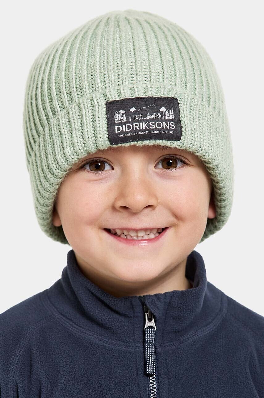 Detská čiapka Didriksons BUS KDS BEANIE zelená farba biela