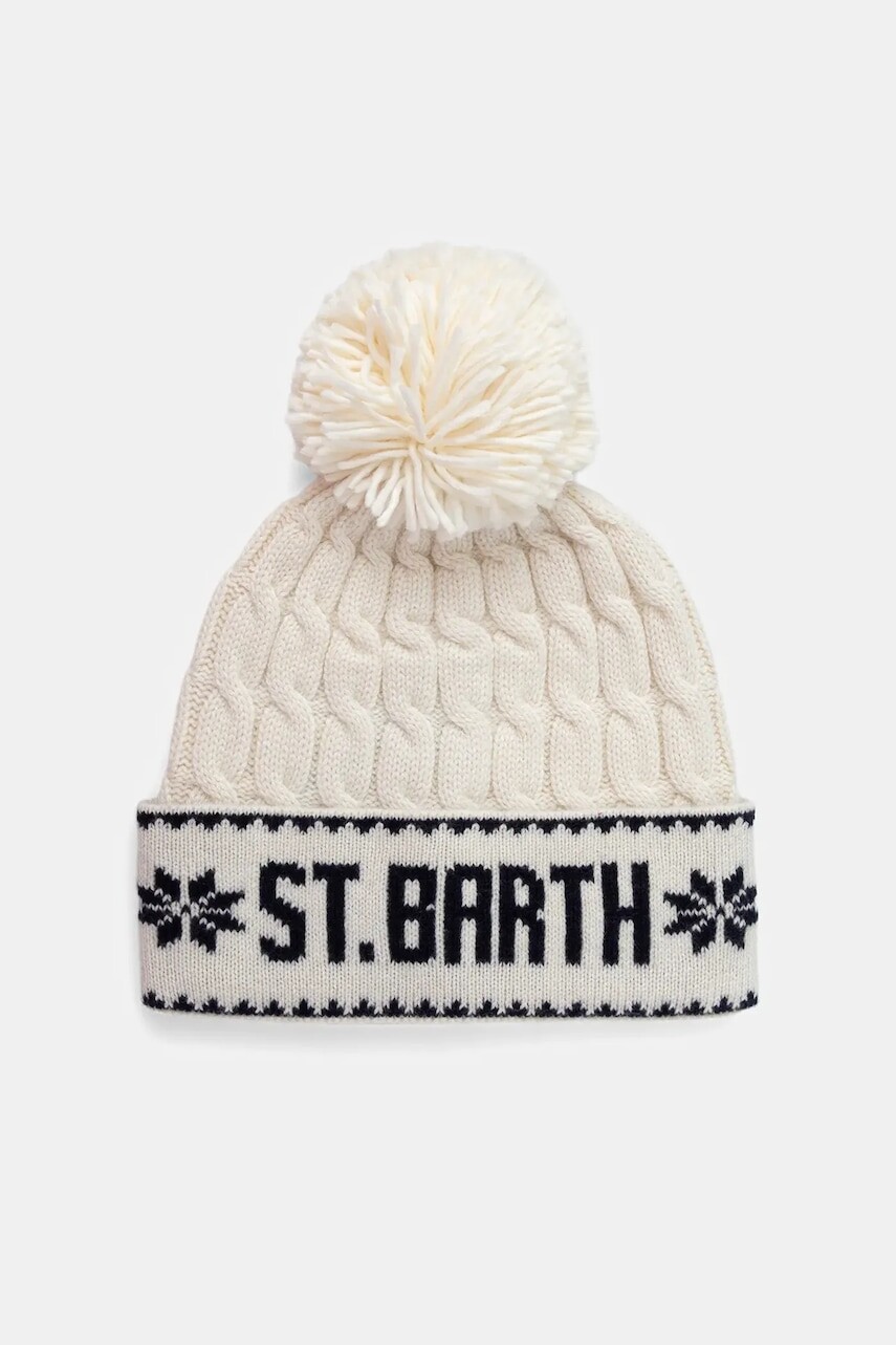 Vlnená čiapka MC2 Saint Barth tmavomodrá farba, vlnená, WILH004