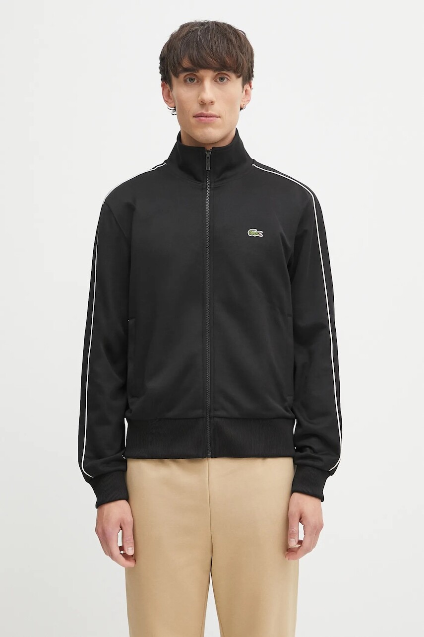 Mikina Lacoste zelená farba, jednofarebná