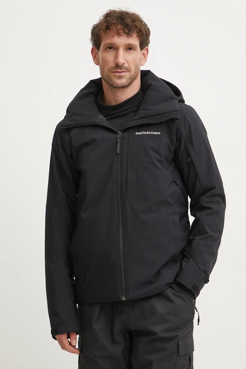 Lyžiarska bunda Peak Performance Maroon čierna farba