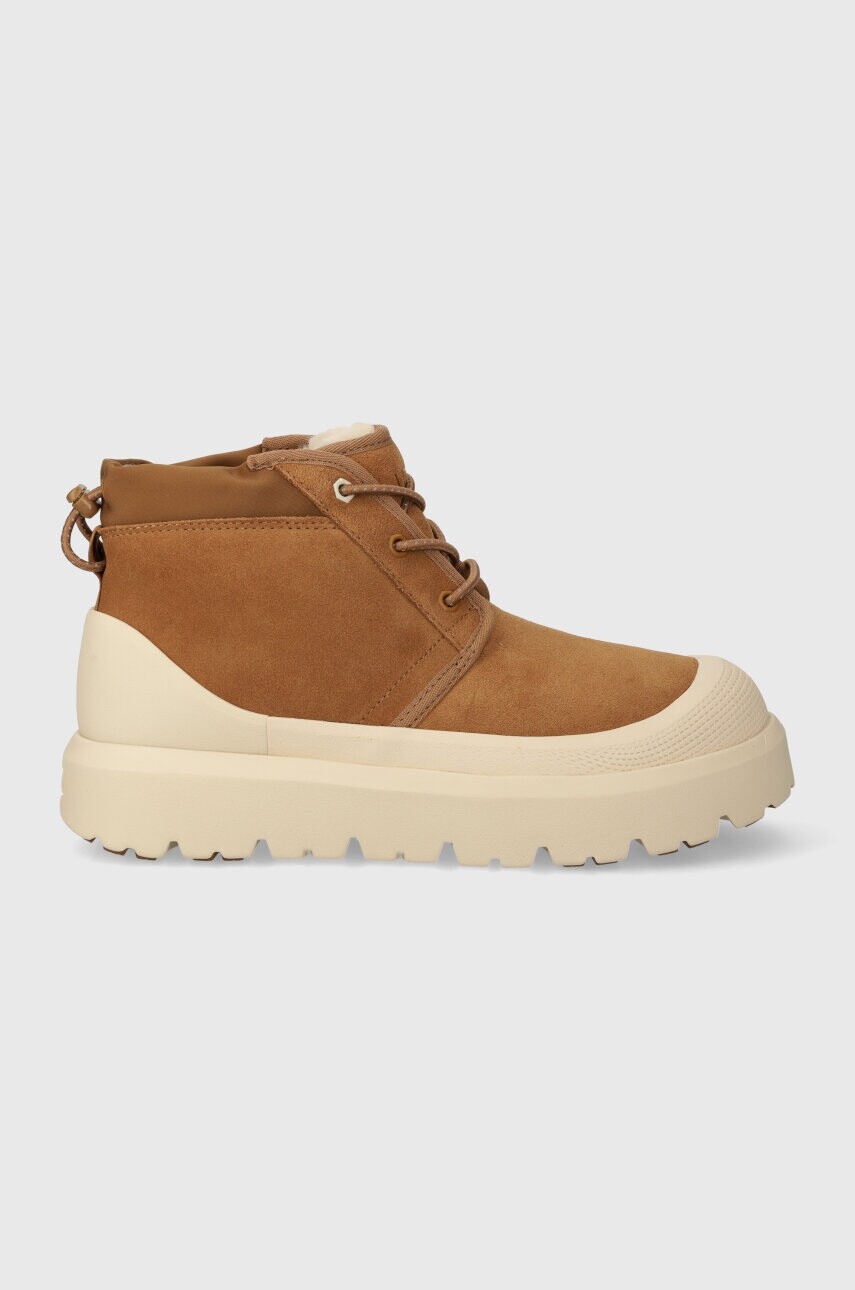 Semišové topánky UGG Neumel Weather Hybrid pánske, hnedá farba, 1143991
