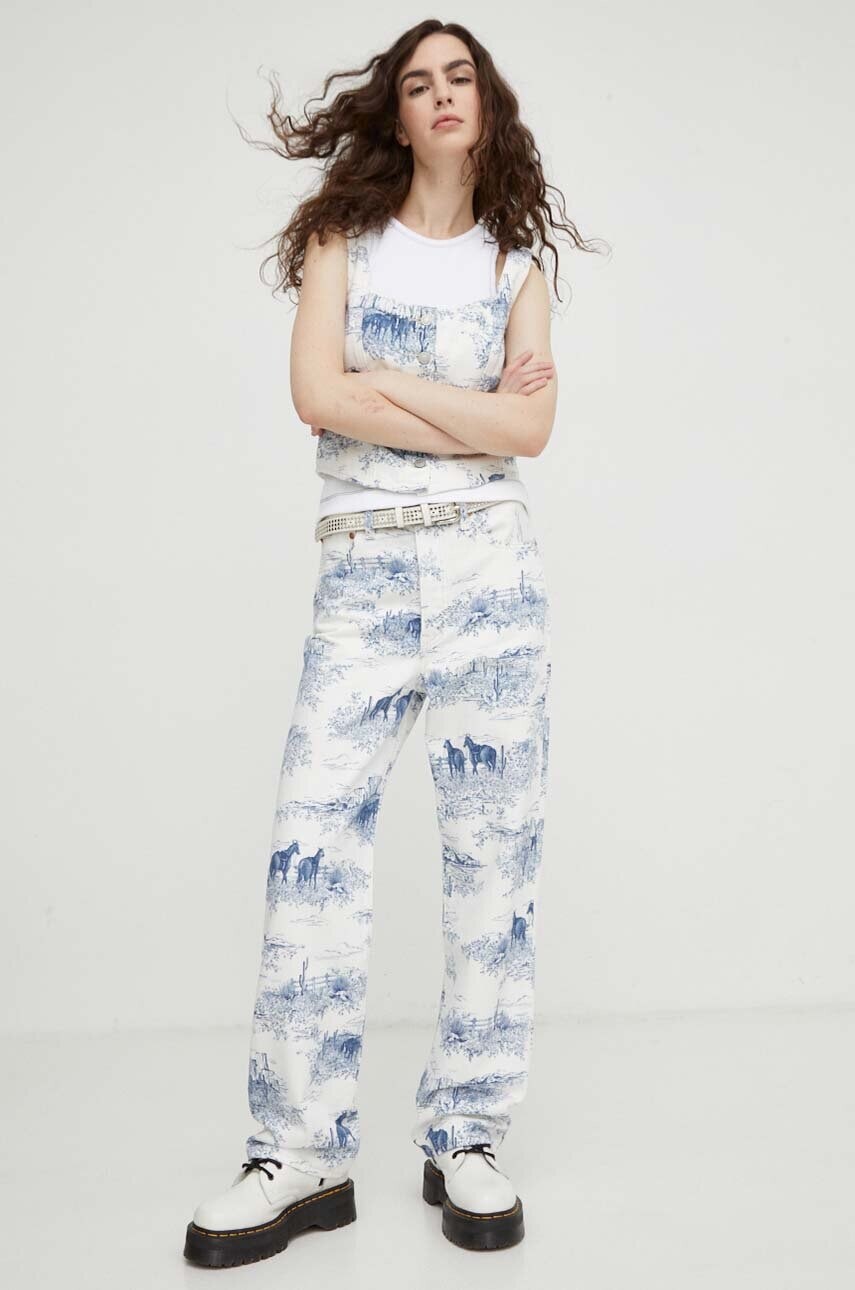 Rifle Levi's RIBCAGE STRAIGHT ANKLE RIBCAGE STRAIGHT ANKLE dámske, vysoký pás,RIBCAGE STRAIGHT ANKLE