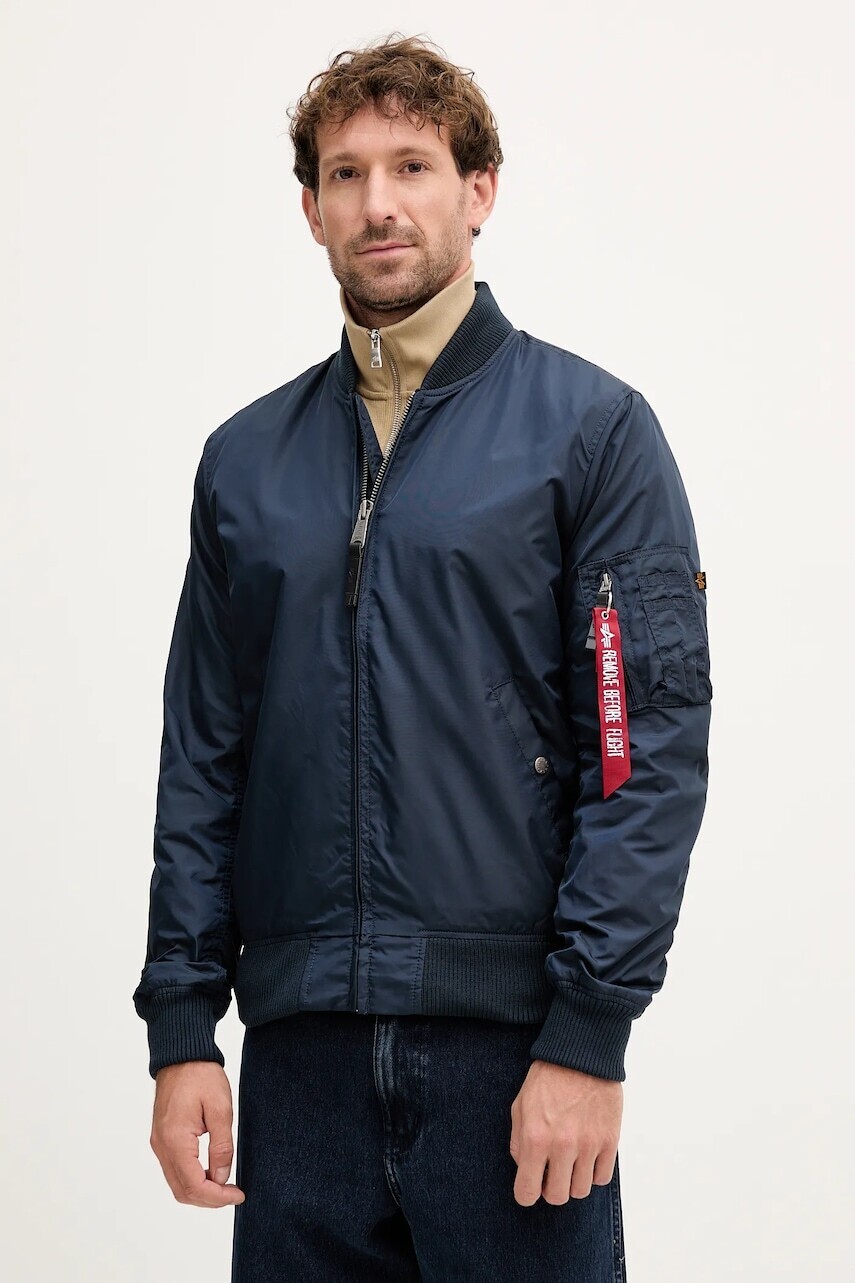 Bunda Alpha Industries MA-1 TT 191103 07 pánska, tmavomodrá farba, prechodná