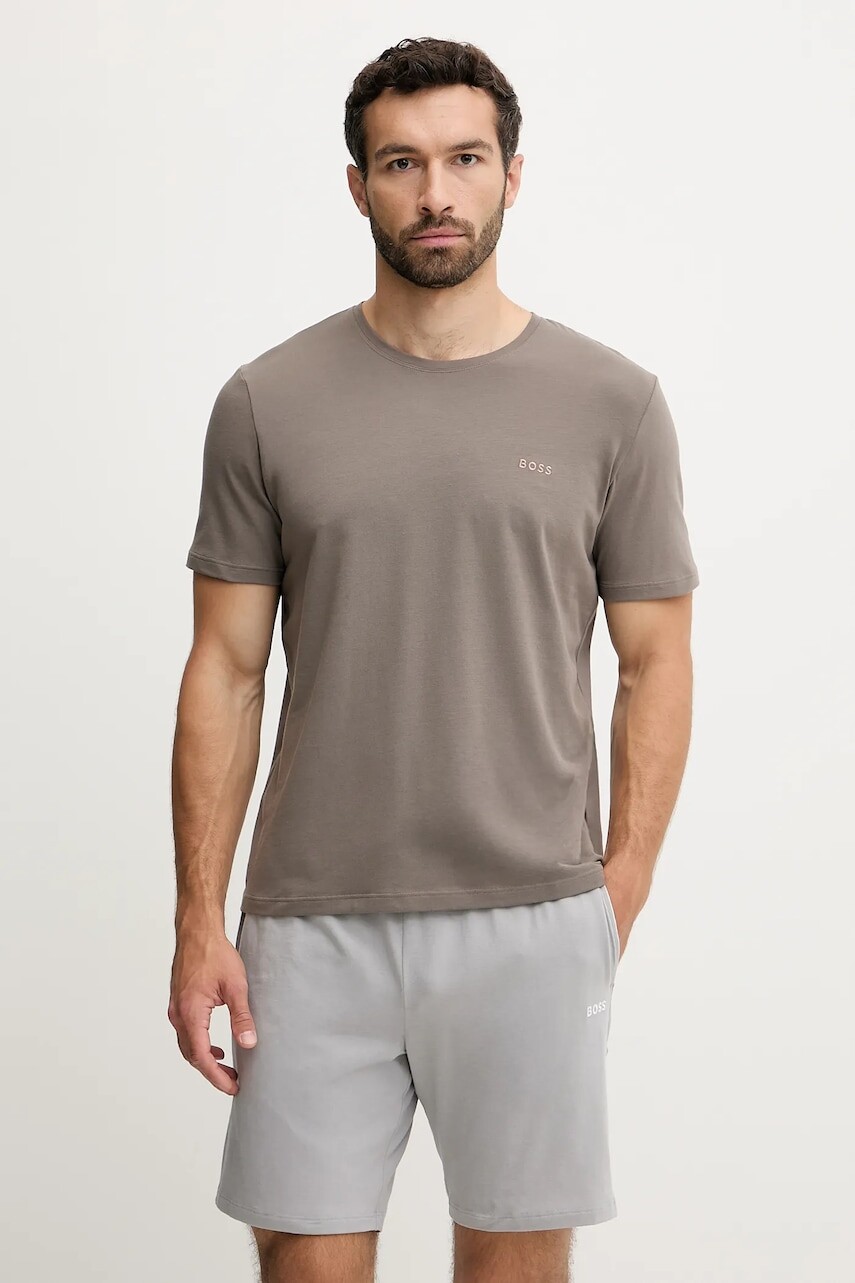 Tričko BOSS biela farba, melanžové, 50515312