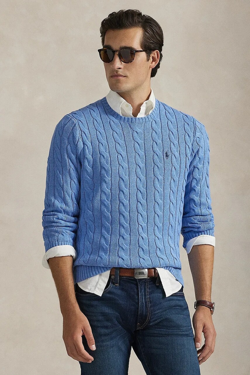 Bavlnený sveter Polo Ralph Lauren béžová farba, 710775885