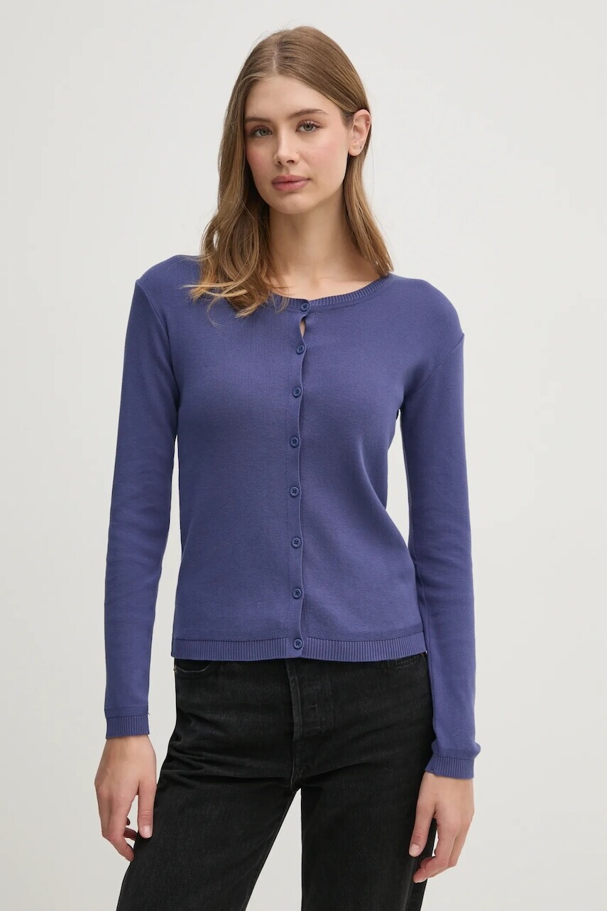 Bavlnený kardigán United Colors of Benetton tmavomodrá farba, tenký, 1091D5558