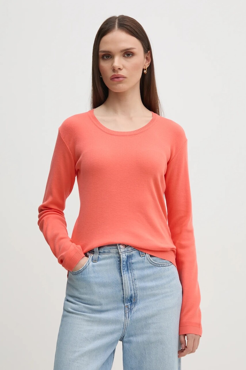 Bavlnený sveter United Colors of Benetton šedá farba, tenký, 1091D1M08