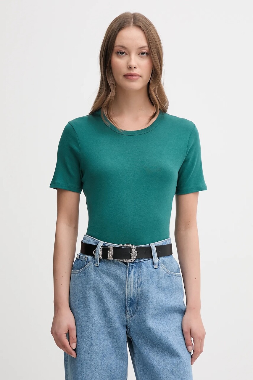 Bavlnené tričko United Colors of Benetton dámske, fialová farba, 3GA2E16A0