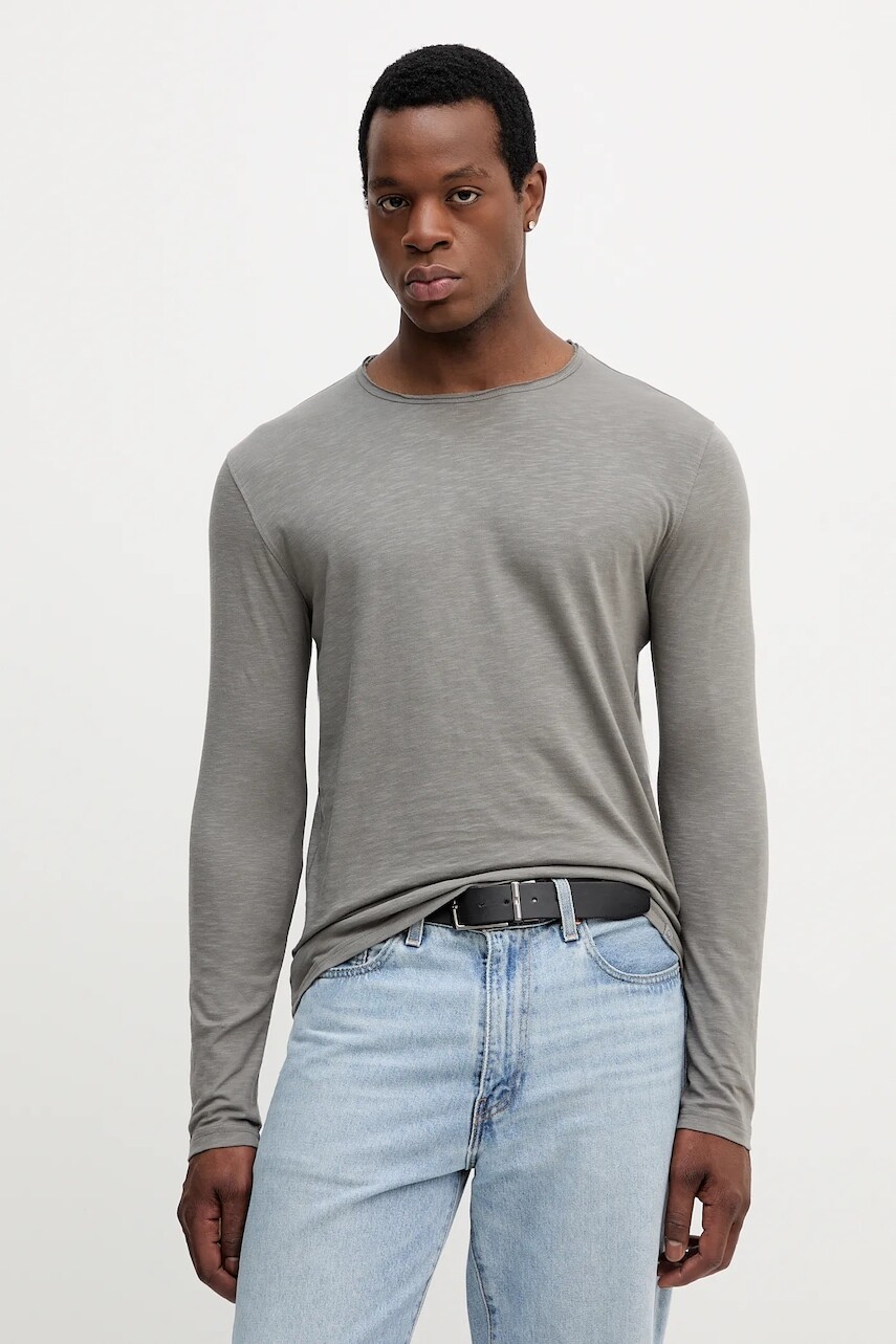 Bavlnené tričko s dlhým rukávom United Colors of Benetton biela farba, jednofarebné, 3JE1J19A9