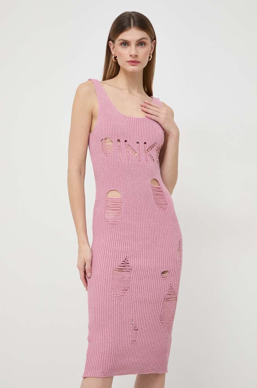 Šaty Pinko ružová farba, midi, priliehavé, 103176.A1OG