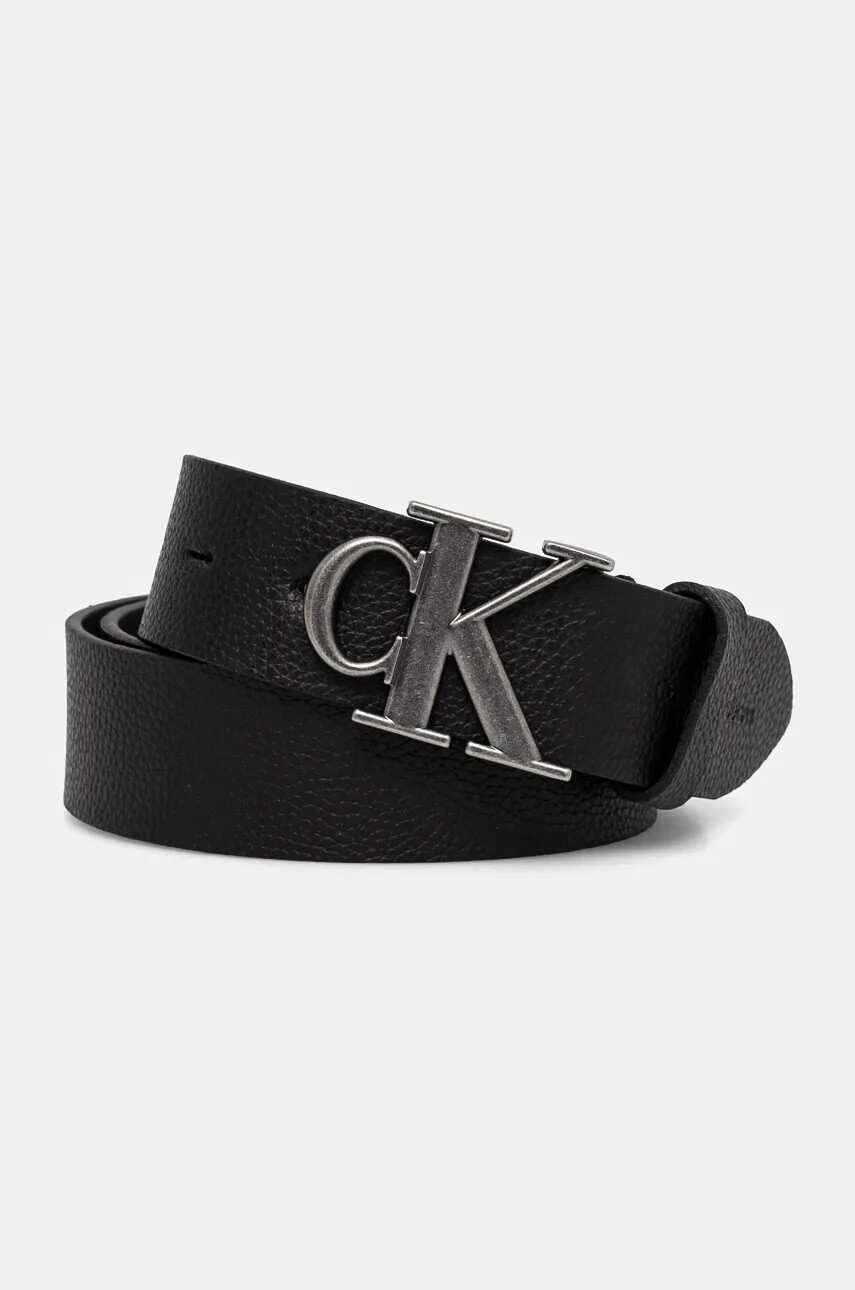 Kožený opasok Calvin Klein Jeans pánsky, čierna farba, K50K511831
