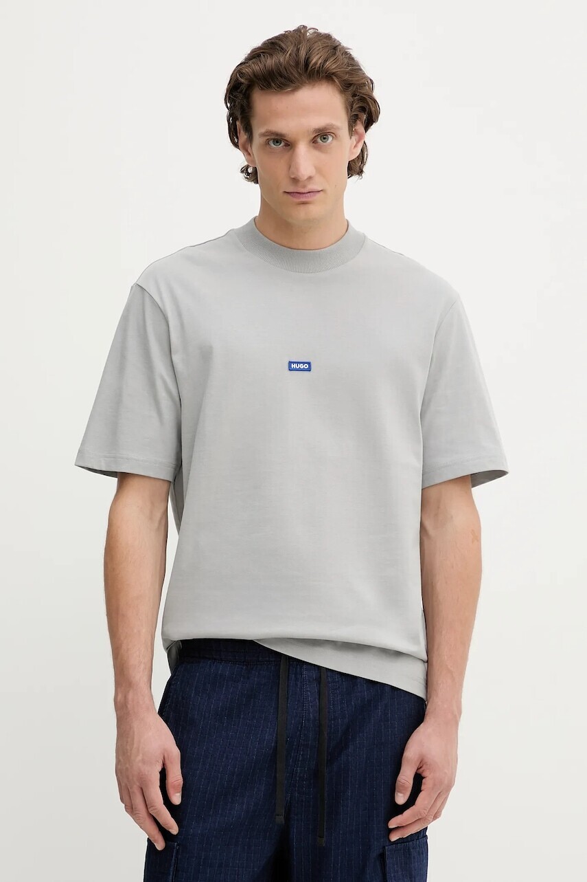 Bavlnené tričko Hugo Blue pánske, čierna farba, jednofarebné, 50509991