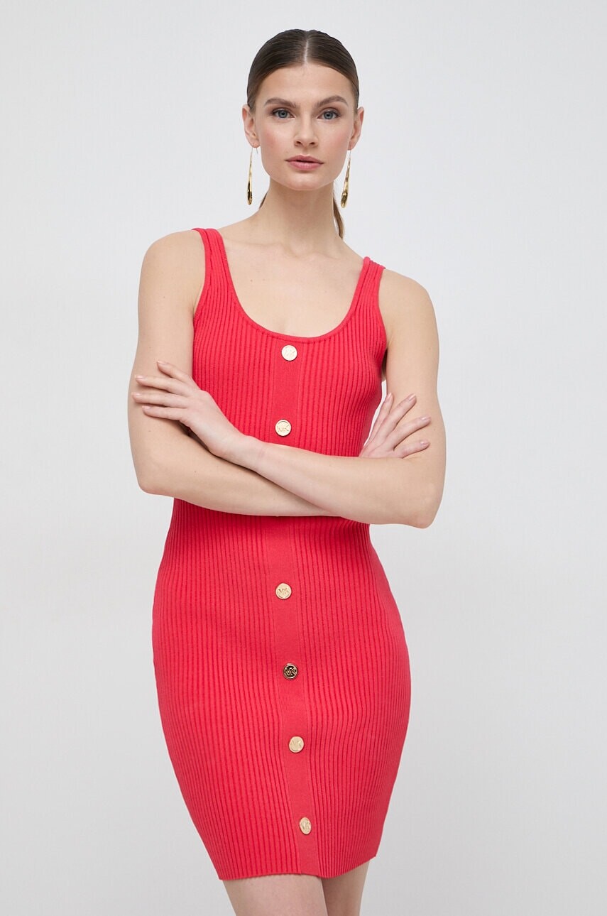 Šaty MICHAEL Michael Kors červená farba, mini, priliehavá