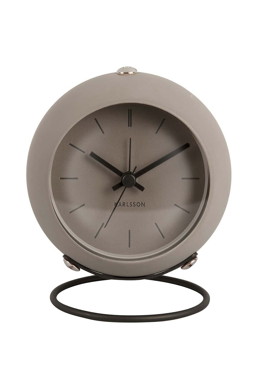 Stolný budík Karlsson Nirvana Globe 10 x 6 x 9,5 cm šedá farba