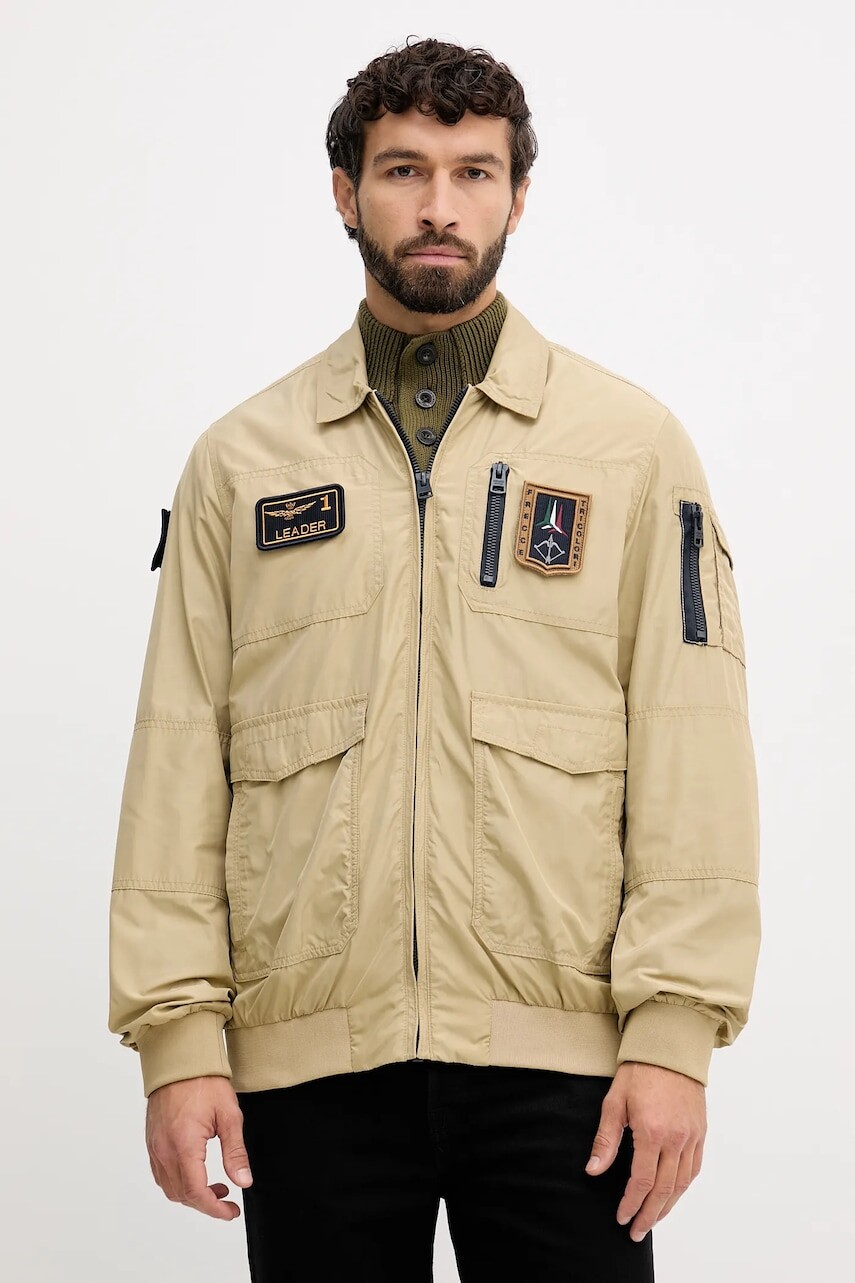 Bunda Aeronautica Militare zelená farba, prechodná, AB2071CT3081