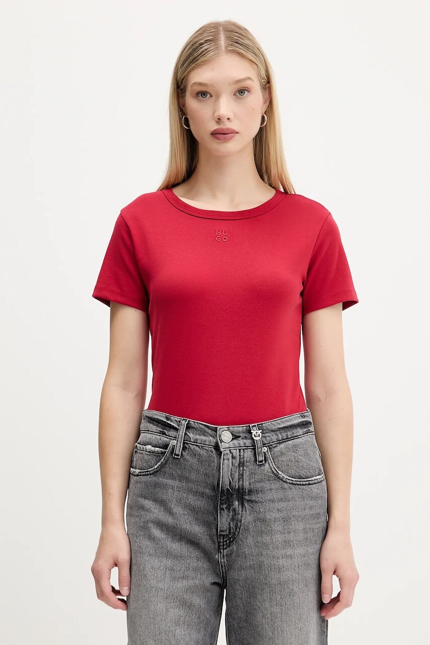 Tričko HUGO dámske, tmavomodrá farba, 50512002