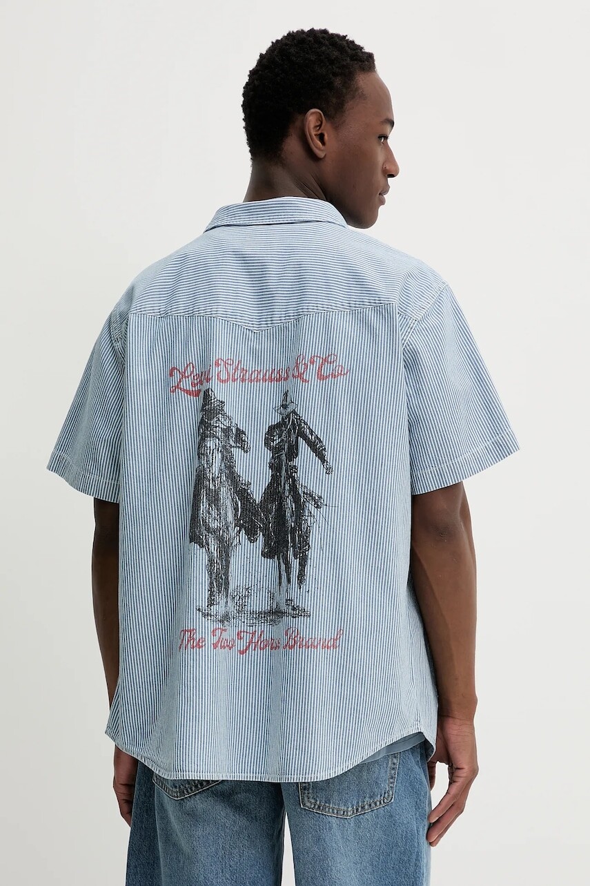 Bavlnená košeľa Levi's voľný strih, s klasickým golierom