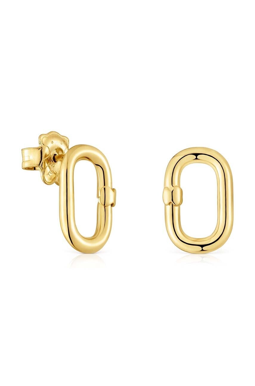 Strieborné pozlátené náušnice Tous Hold Oval 1004102000