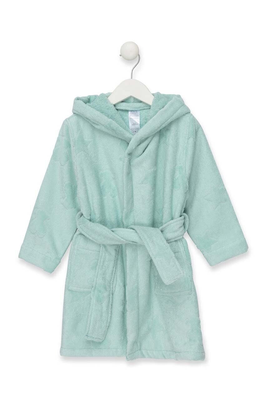 Detský bavlnený župan Tous zelená farba
