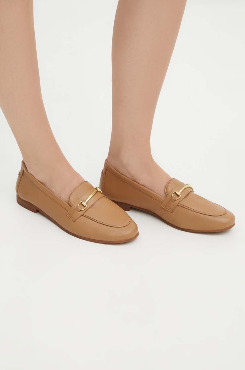 Kožené mokasíny Medicine dámske, béžová farba, na plochom podpätku