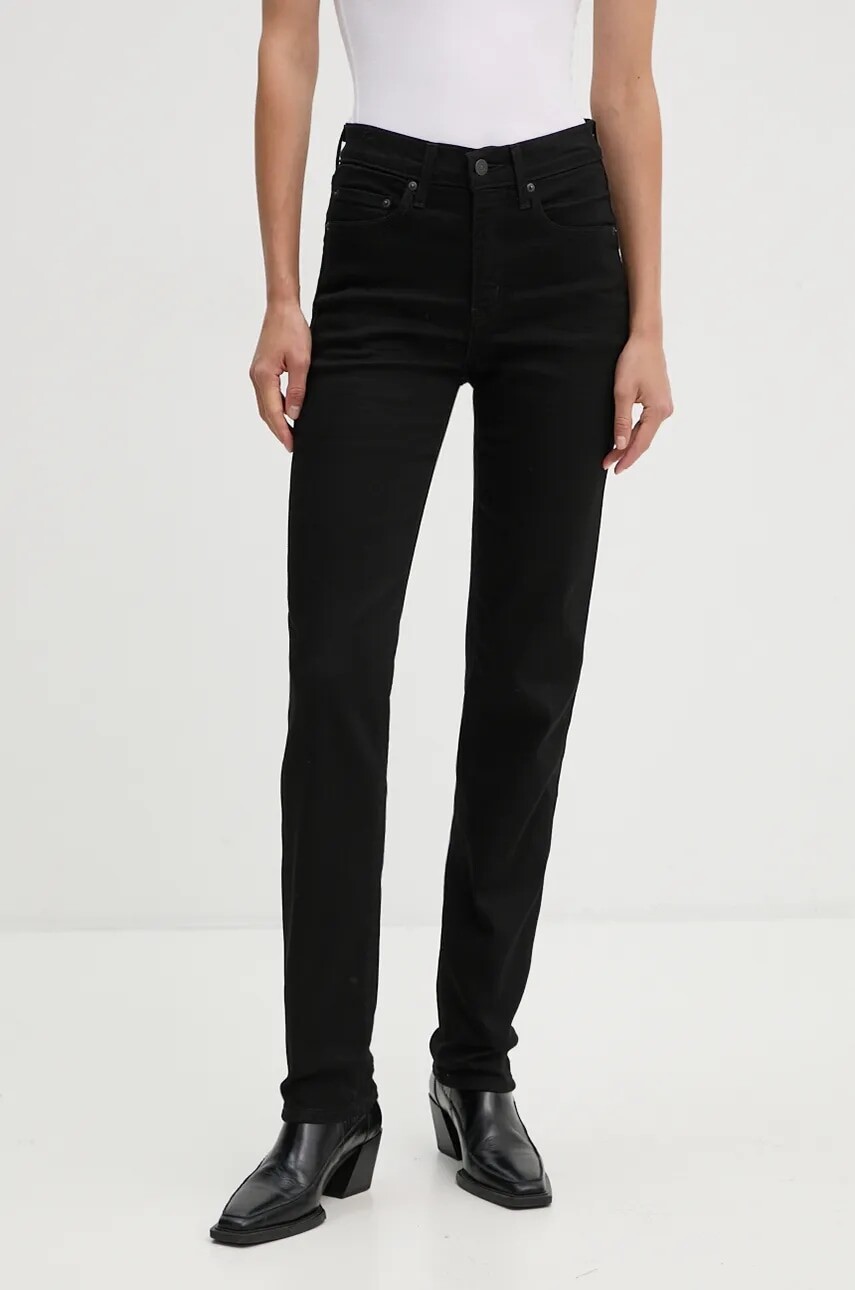 Rifle Levi's 724 HIGH RISE STRAIGHT 724 HIGH RISE STRAIGHT dámske, čierna farba, 18883,724 HIGH RISE STRAIGHT